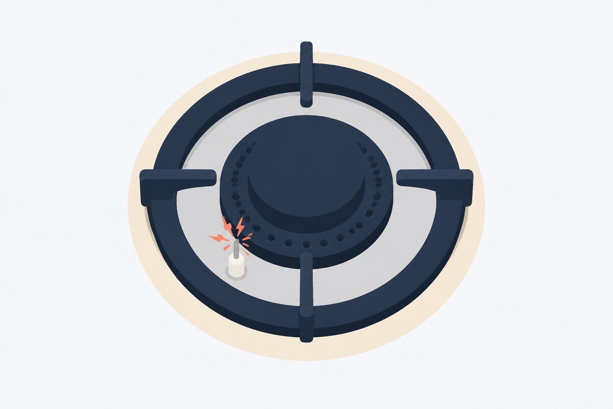 Gas cooktop burner with clogged ports