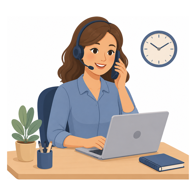 Dispatcher confirming the appointment by phone