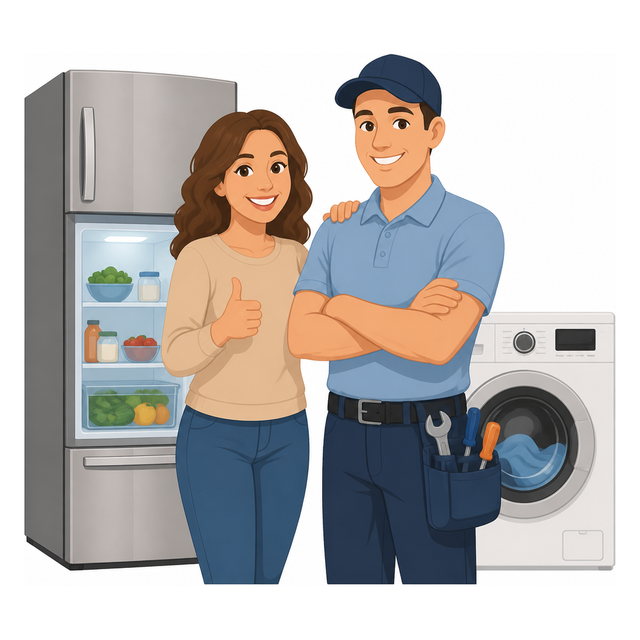 Repaired kitchen appliances working again